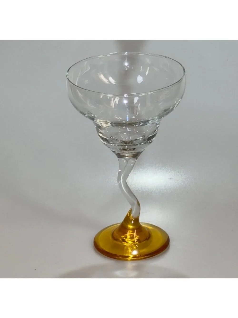 PartyLite Handmade Casa Glass Pitcher & Margarita Glass Set With Colorful Bases